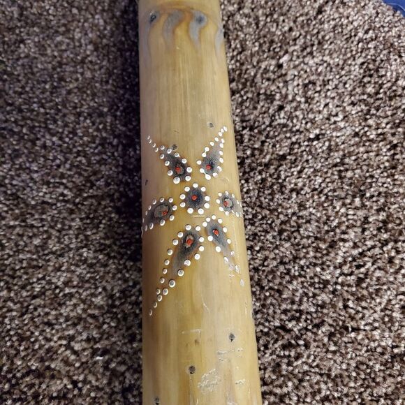 VTG Handcrafted Bamboo Rain Stick Rainmaker Instrument 24" Painted - upcycle - Picture 2 of 11
